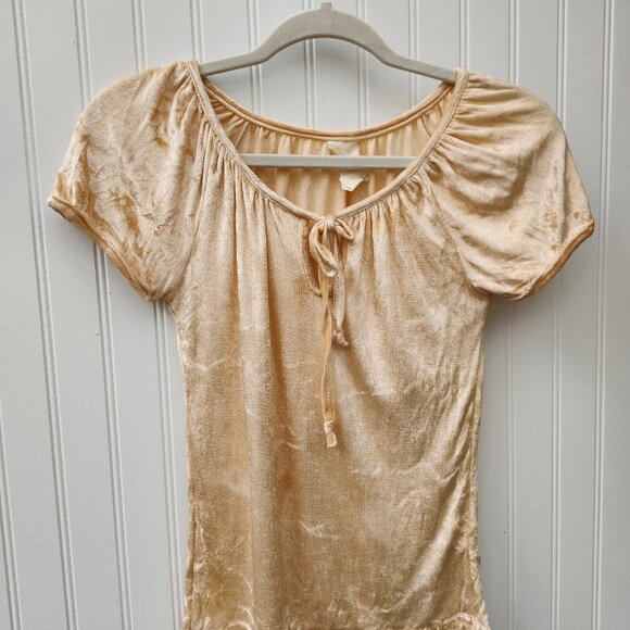 Vintage 1970's Soft Cream Velvet Peasant Style Top - Picture 4 of 15